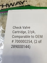 2PACK CHECK VALVE CARTRIDGE 700000254 FOR WATERS 02/PK CTS-10600