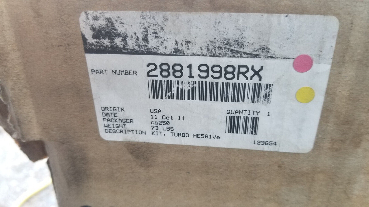 2881998RX 3767610 CUMMINS ISX HE561VE TURBOCHARGER, OEM HOLSET BRAND NEW NO CORE