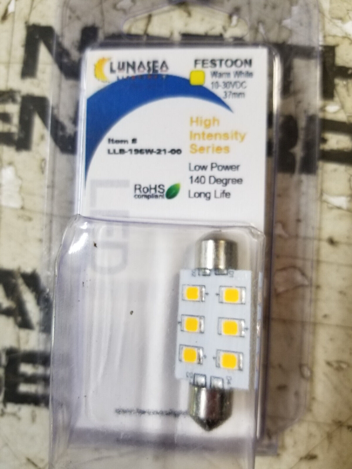 LOT OF3PC -   LLB-196W-21-00 Pointed Festoon 6 LED Light Bulb - 37mm by LunaSea