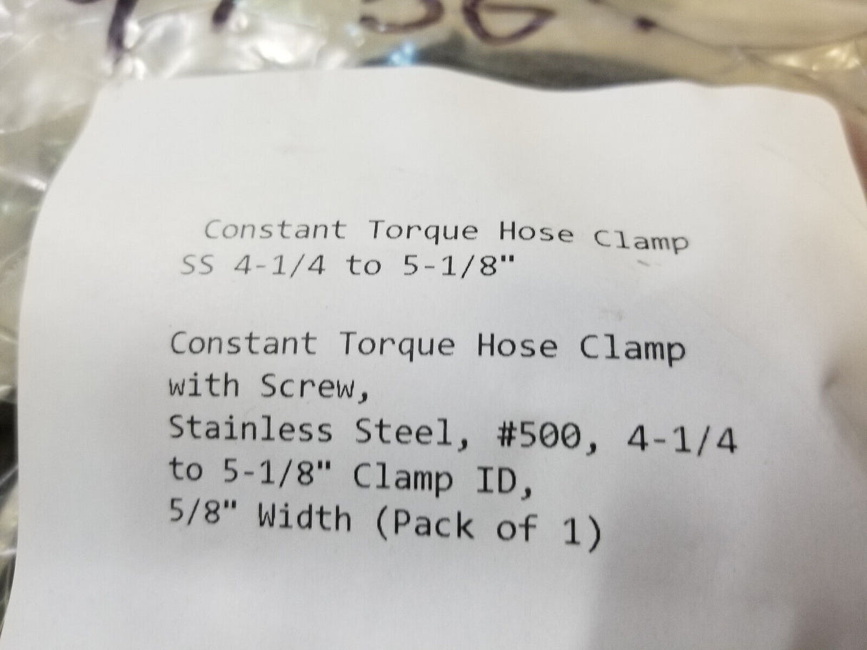 LOT OF 7PC Constant Torque Hose Clamp  5/8" Width Clamp Range: 4-1/4" to 5-1/8"