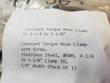LOT OF 7PC Constant Torque Hose Clamp  5/8" Width Clamp Range: 4-1/4" to 5-1/8"