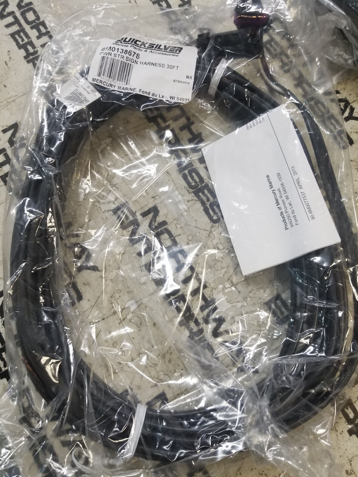 8M0138678 NEW Mercury Mercruiser Quicksilver 30' Power Steering Signal Harness