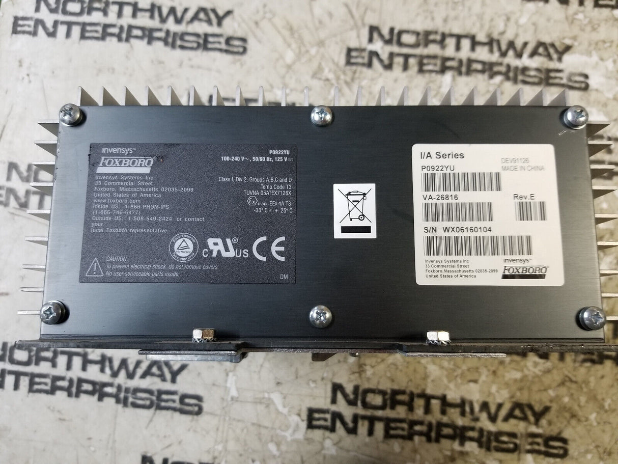 Foxboro FPS400-24 P0922YU I/a Series Din Rail Mounted Power Supply Module