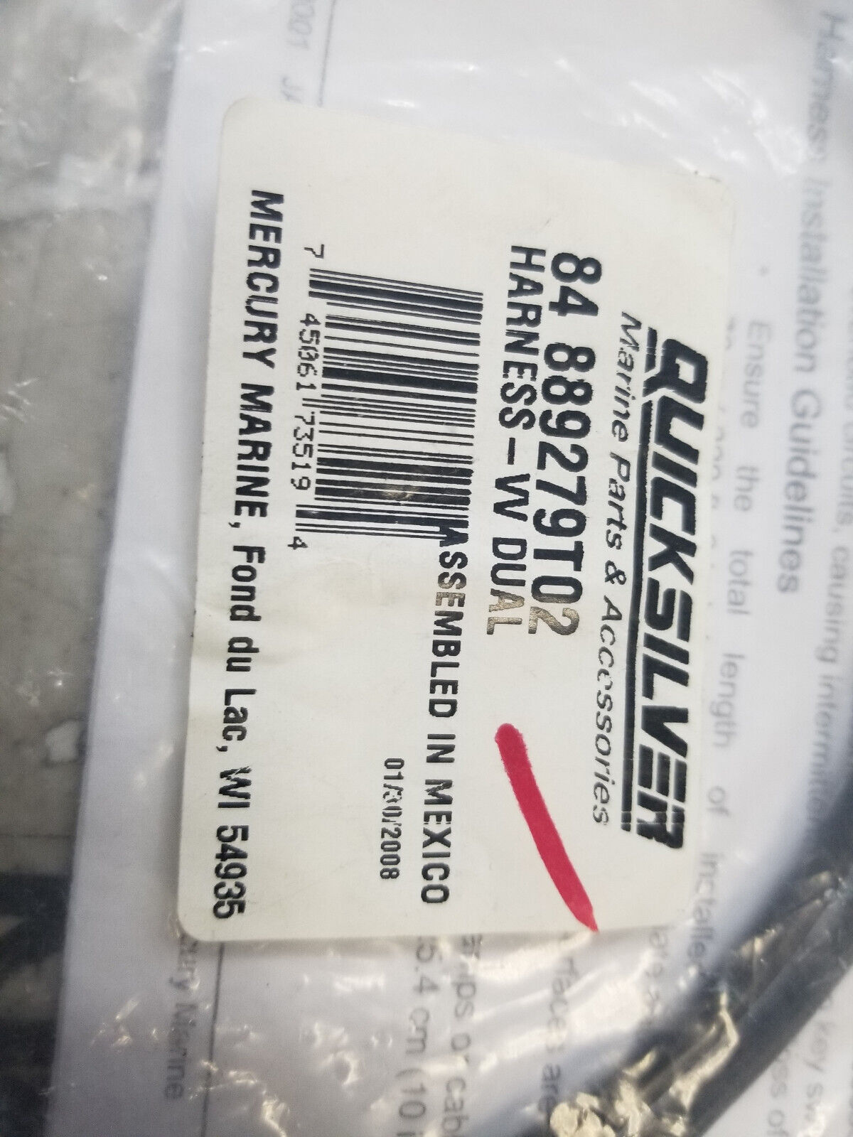 Mercury Quicksilver 84-889279T02 Dual Wake Harness OEM New Factory Parts