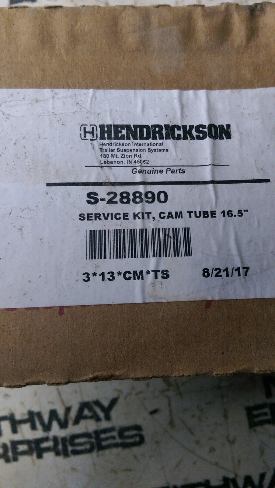 S-28890 HENDRICKSON CAM TUBE SERVICE KIT