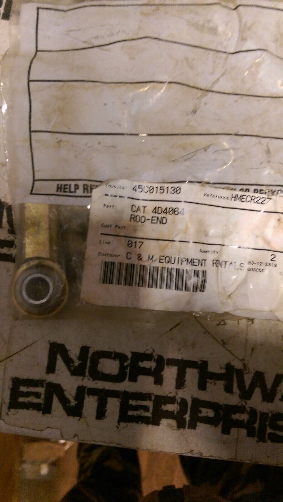CATERPILLAR 4D-4064 ROD END