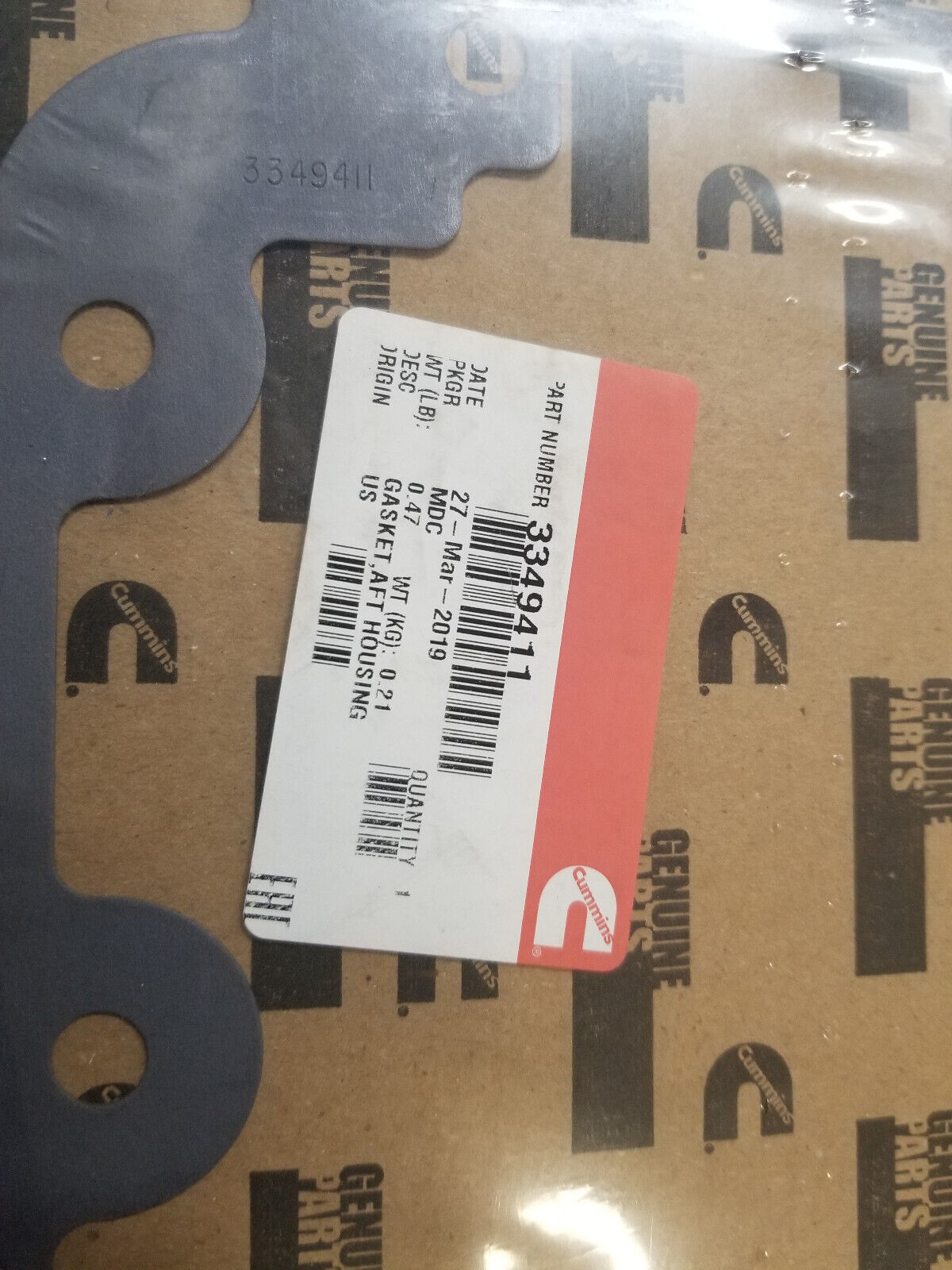 Cummins Aftercooler Housing Gasket 3349411