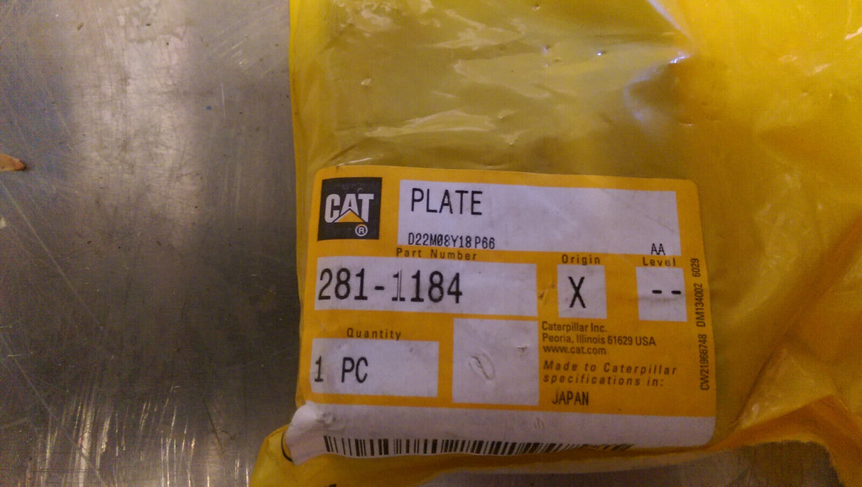 CATERPILLAR 281-1184 PLATE 2811184