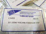 6-PACK - C34202 Ferrule, ZDV, 1/16", ZF1-10, 303SS  Chromatographic Specialties