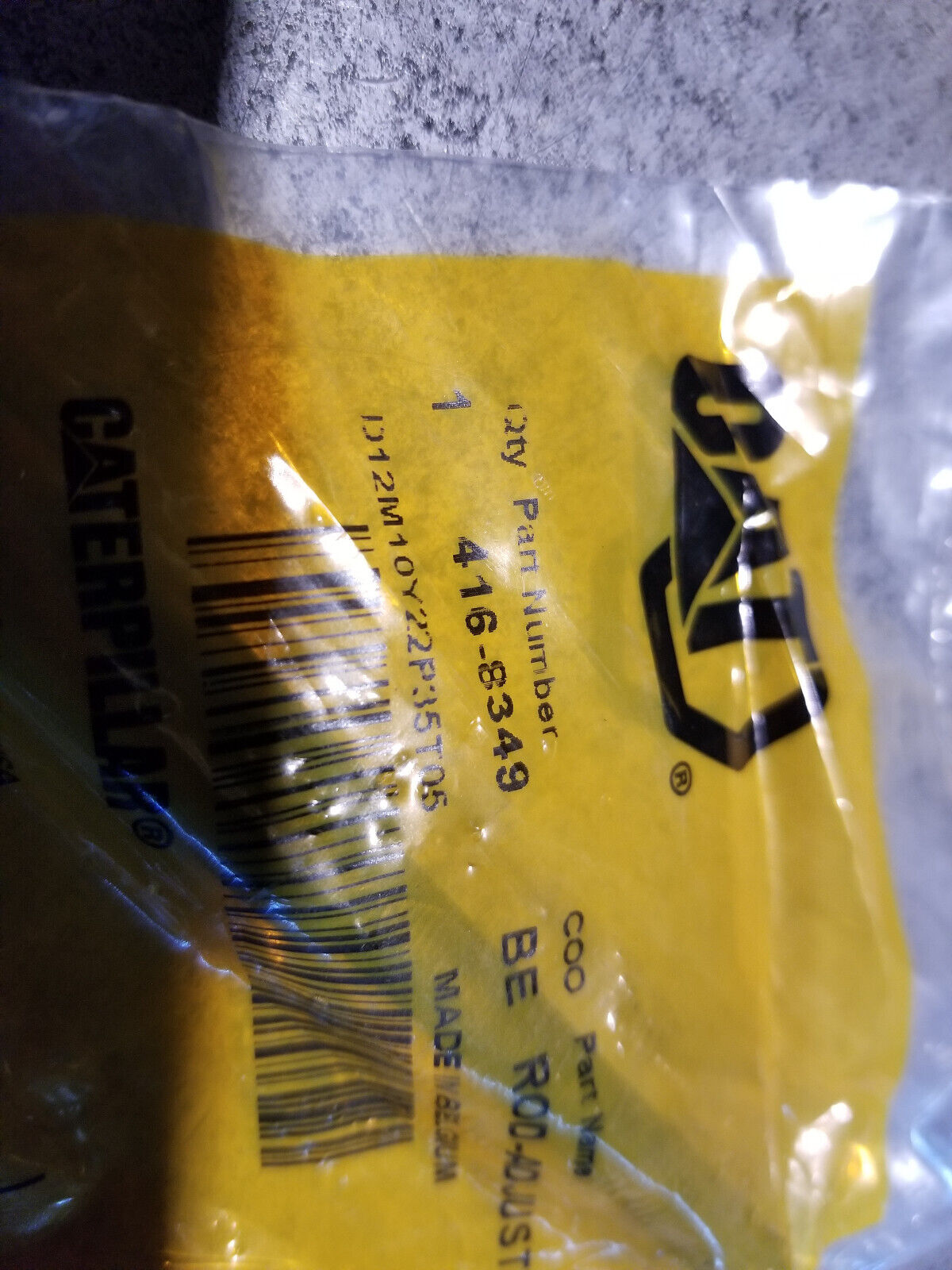416-8349 Caterpillar M8X1.25 Threaded Steel Brake Adjuster Rod 4168349