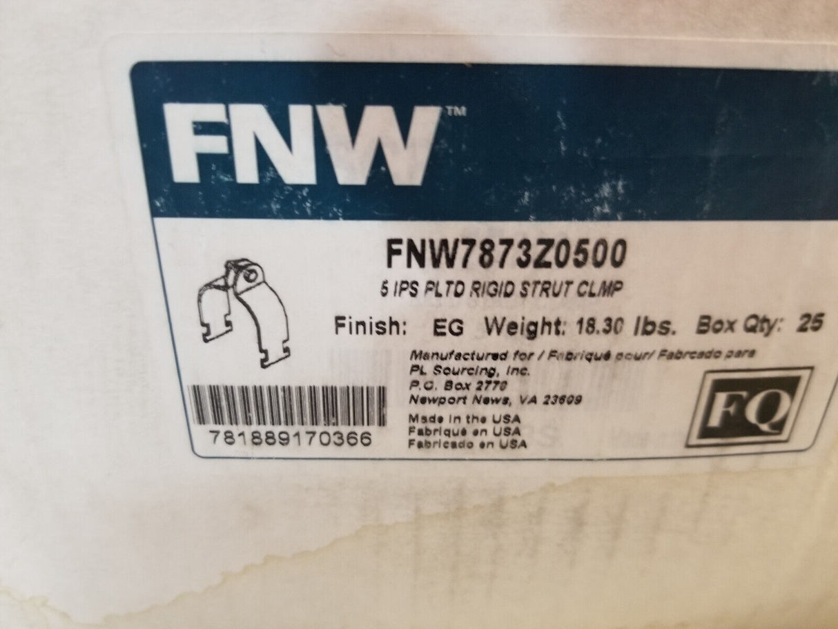 BOX OF 25PC  5 in. Carbon Steel Rigid Strut Clamp FNW7873Z0500