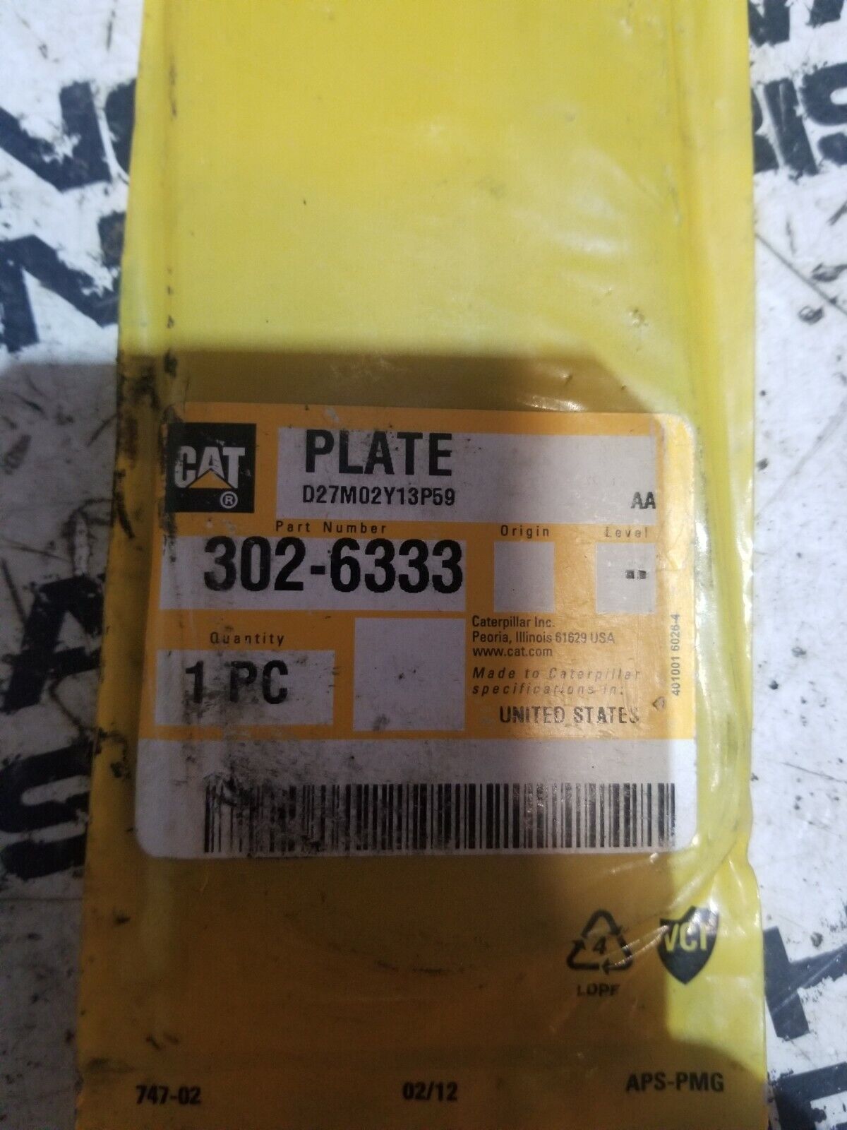 OEM Caterpillar 302-6333 3026333 PLATE
