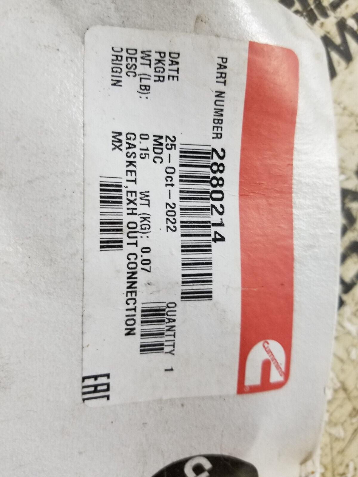 2880214 CUMMINS Exhaust Outlet Connection Gasket EPA13 Automotive 15 liter ISX/Q