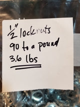 LOT OF 3.6LBS - ROUGHLY (250-300PC) 1/2" STEEL LOCKNUTS