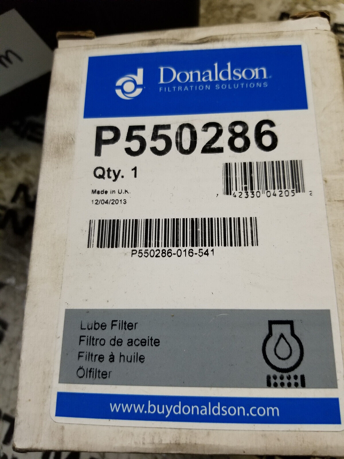 LOT OF 7PC - Donaldson Lube Filter Cartridge- P550286