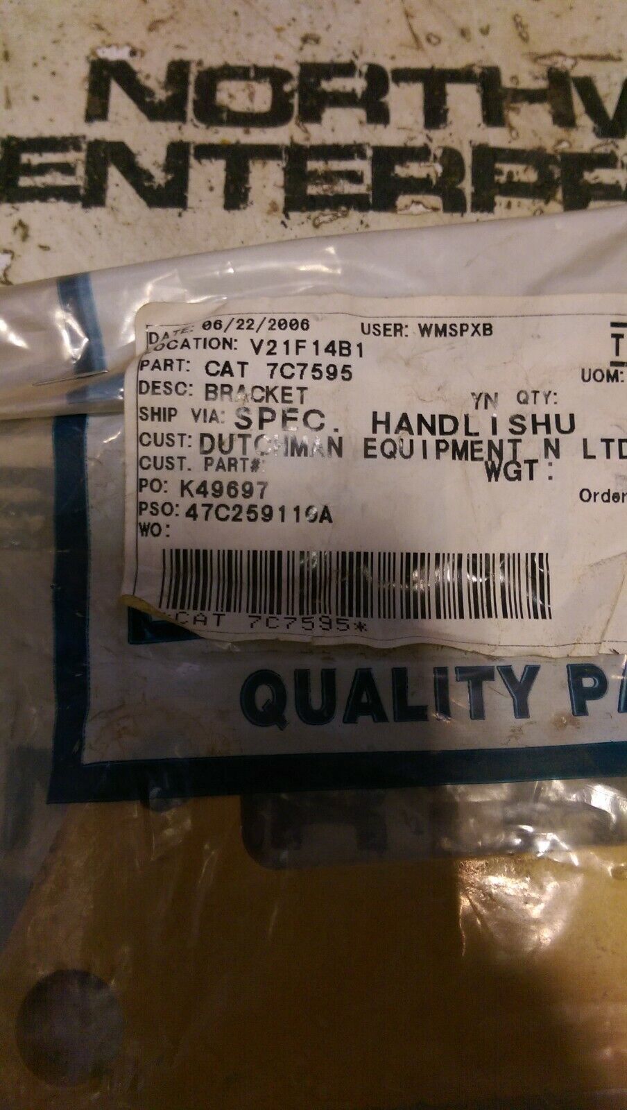 CATERPILLAR 7C-7595: BRACKET ASSEMBLY