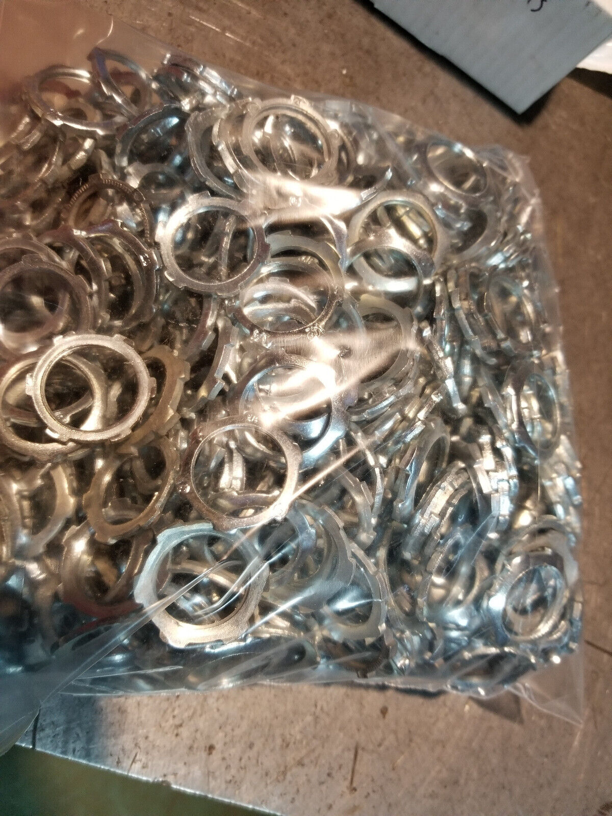 LOT OF 10.3LBS - ROUGHLY (450-500PC) 3/4" Steel Locknut for Use with Rigid/IMC