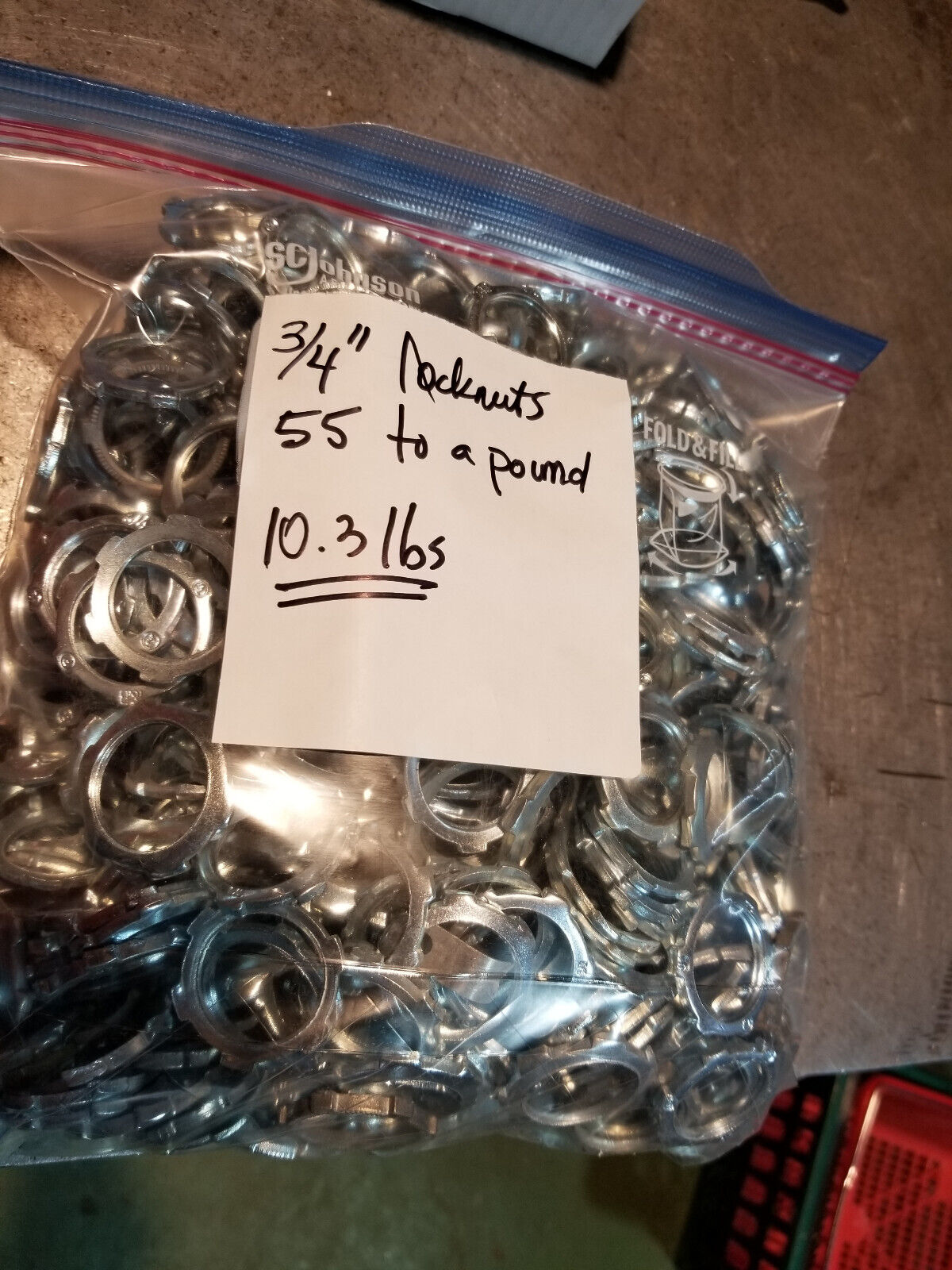 LOT OF 10.3LBS - ROUGHLY (450-500PC) 3/4" Steel Locknut for Use with Rigid/IMC