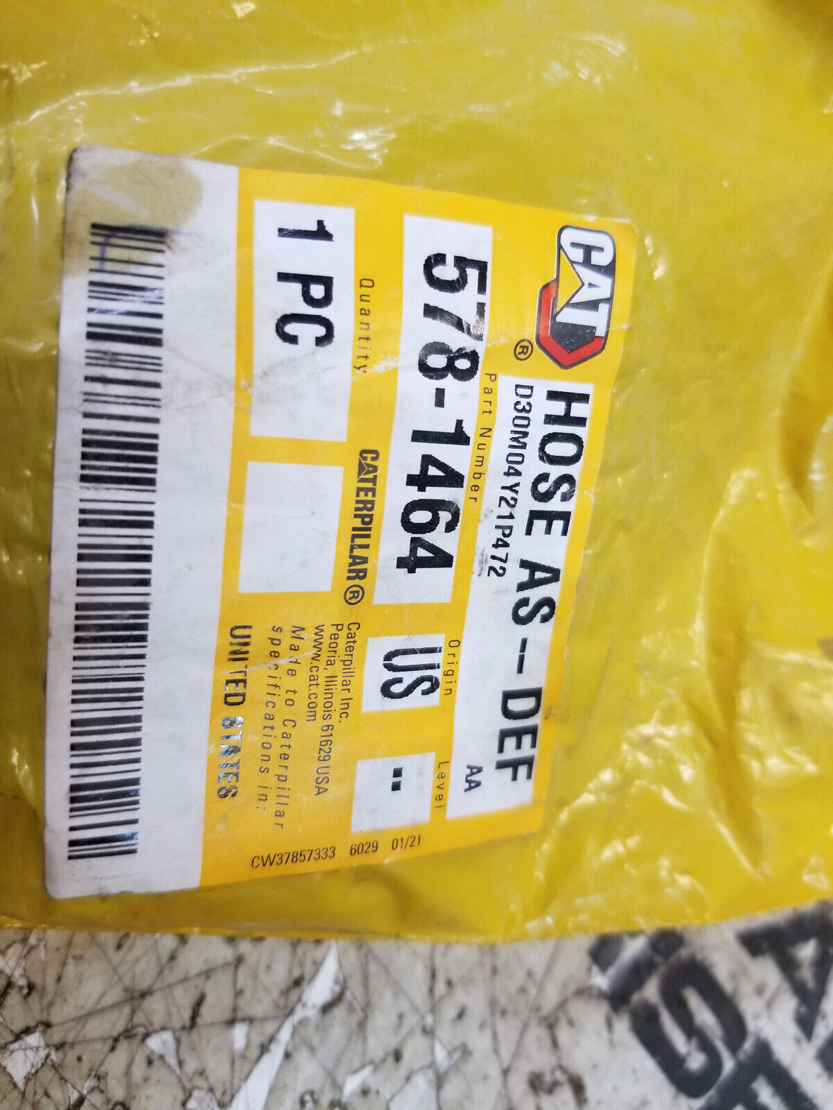 CATERPILLAR 578-1464 Diesel Exhaust Fluid Hose Assembly 5781464