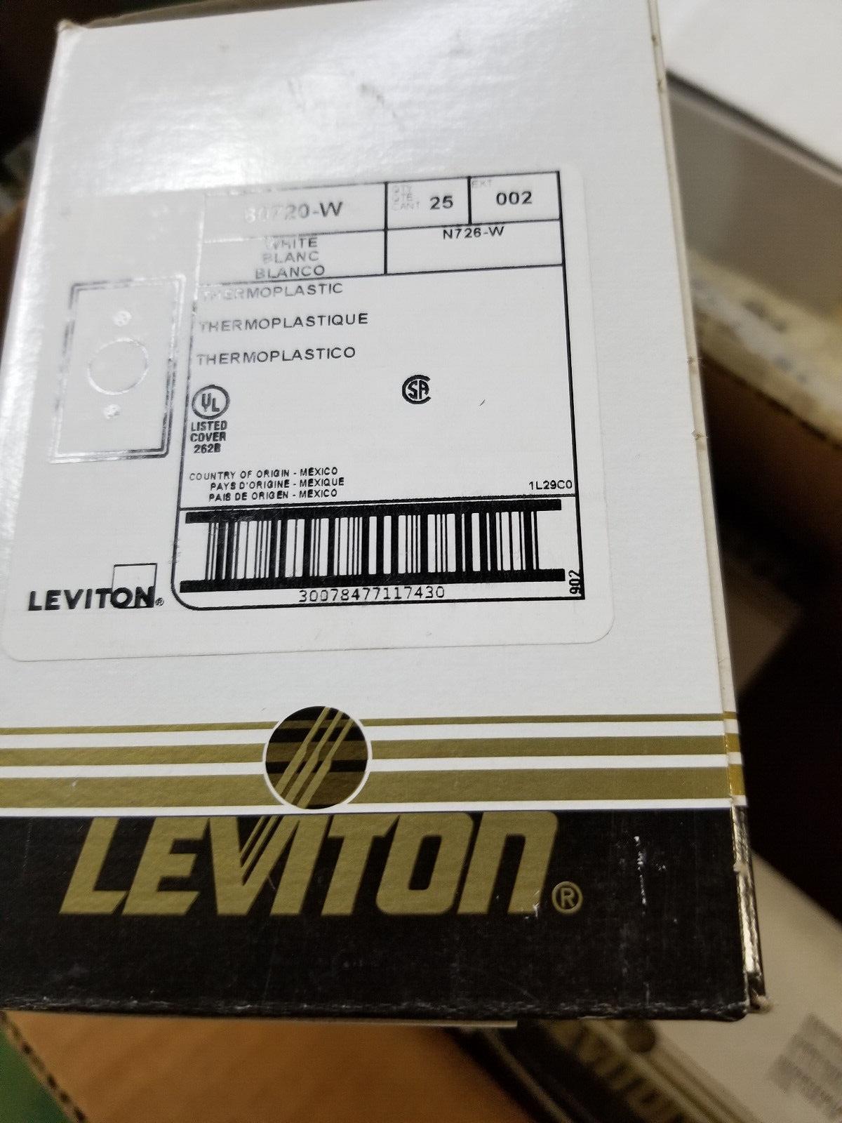 1 BOX OF 25PC - LEVITON 002-80720-W 1-Gang 1 Single Receptacle Nylon Wall Plate
