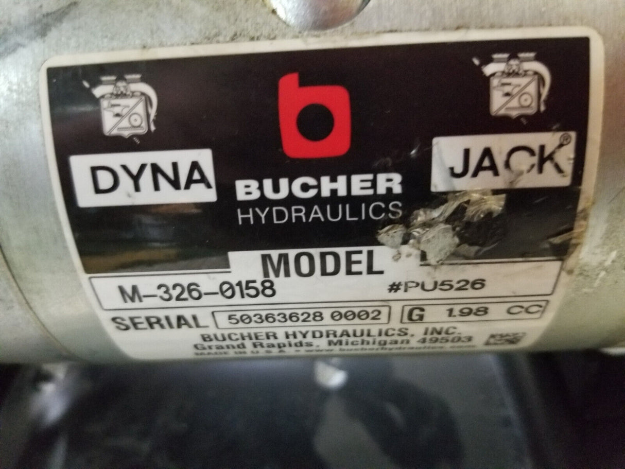 BUCHER M-326-0158  DynaJack Hydraulics 12 Volt Pump Motor Unit