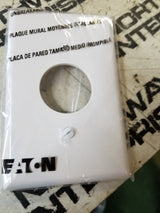 25PC - Eaton White 1.406 MidSize Receptacle Wallplate Outlet Covers PJ7W