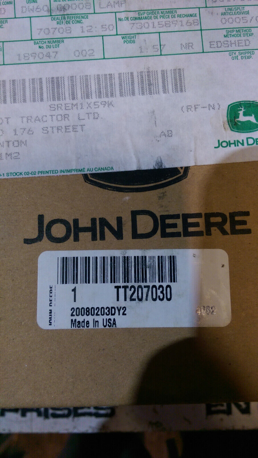 John Deere TT207030 LIGHT