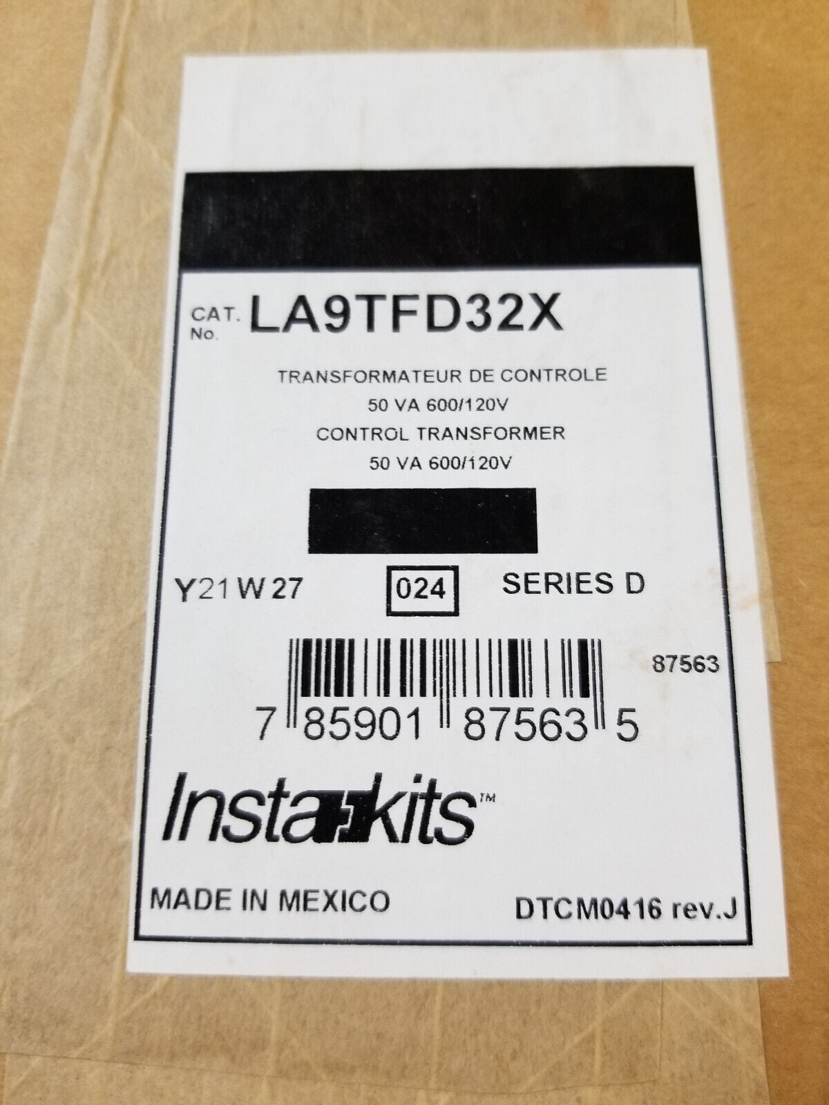 Schneider LA9TFD32X 50VA 600V CONTROL CIRCUIT TRANSFORMER