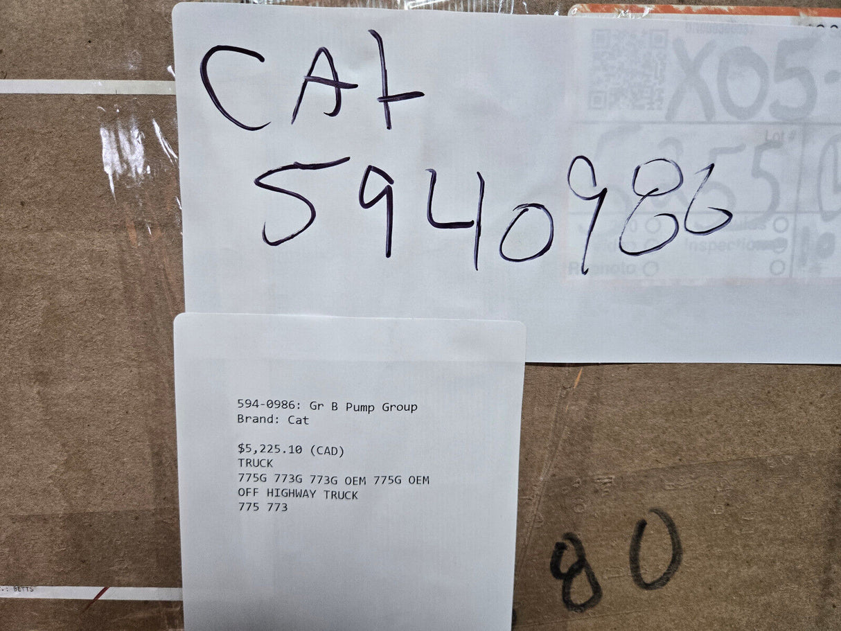 594-0986 Caterpillar Gr B Pump Group 5940986