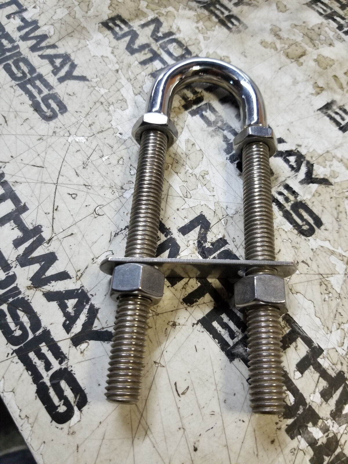 Stainless Steel SS Bow Stern Eye U Bolt 1/2"D 6-5/8"L 4-1/2" Thread SSRI66343