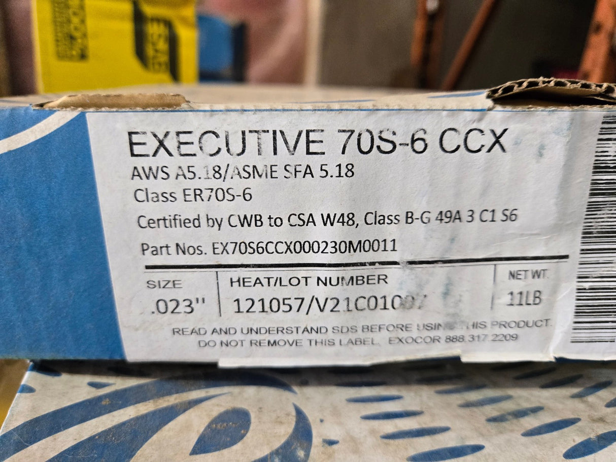 11LB ROLL EXECUTIVE 70S-6 CCX .023" EX70S6CCX000230M0011 WELDING WIRE
