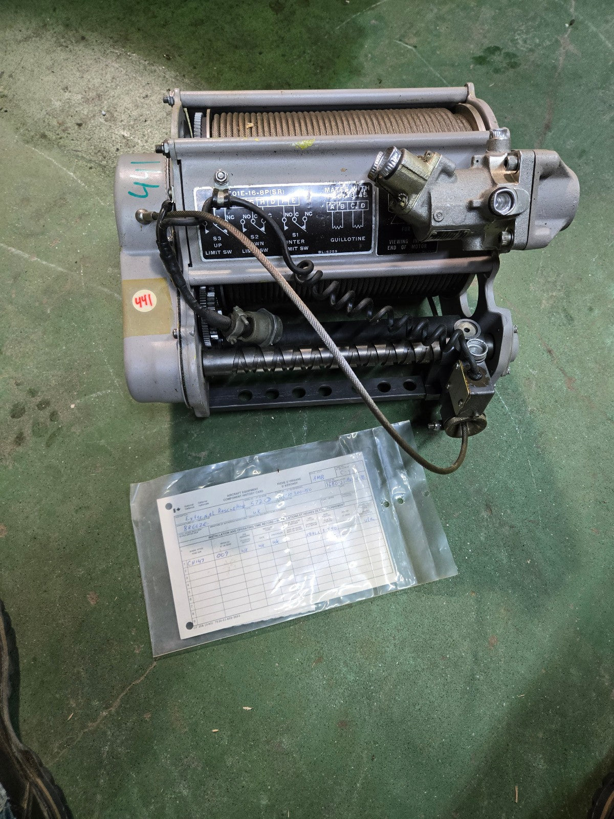 BREEZE CORPORATION RESCUE WINCH ASSEMBLY BL-10300-150 REF 441