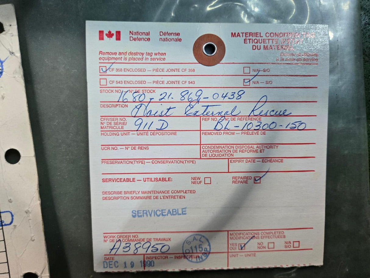 BREEZE CORPORATION RESCUE WINCH ASSEMBLY BL-10300-150 REF 443