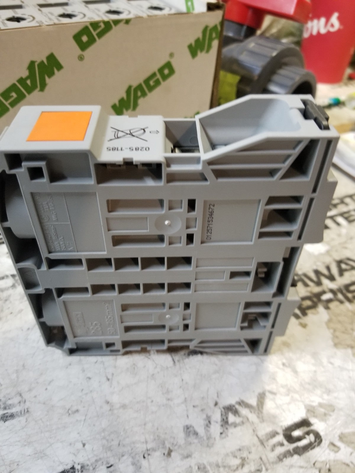 1PC - 285-1185  Feed Through Terminal Block, Grey, 2 Conductor 0285-1185