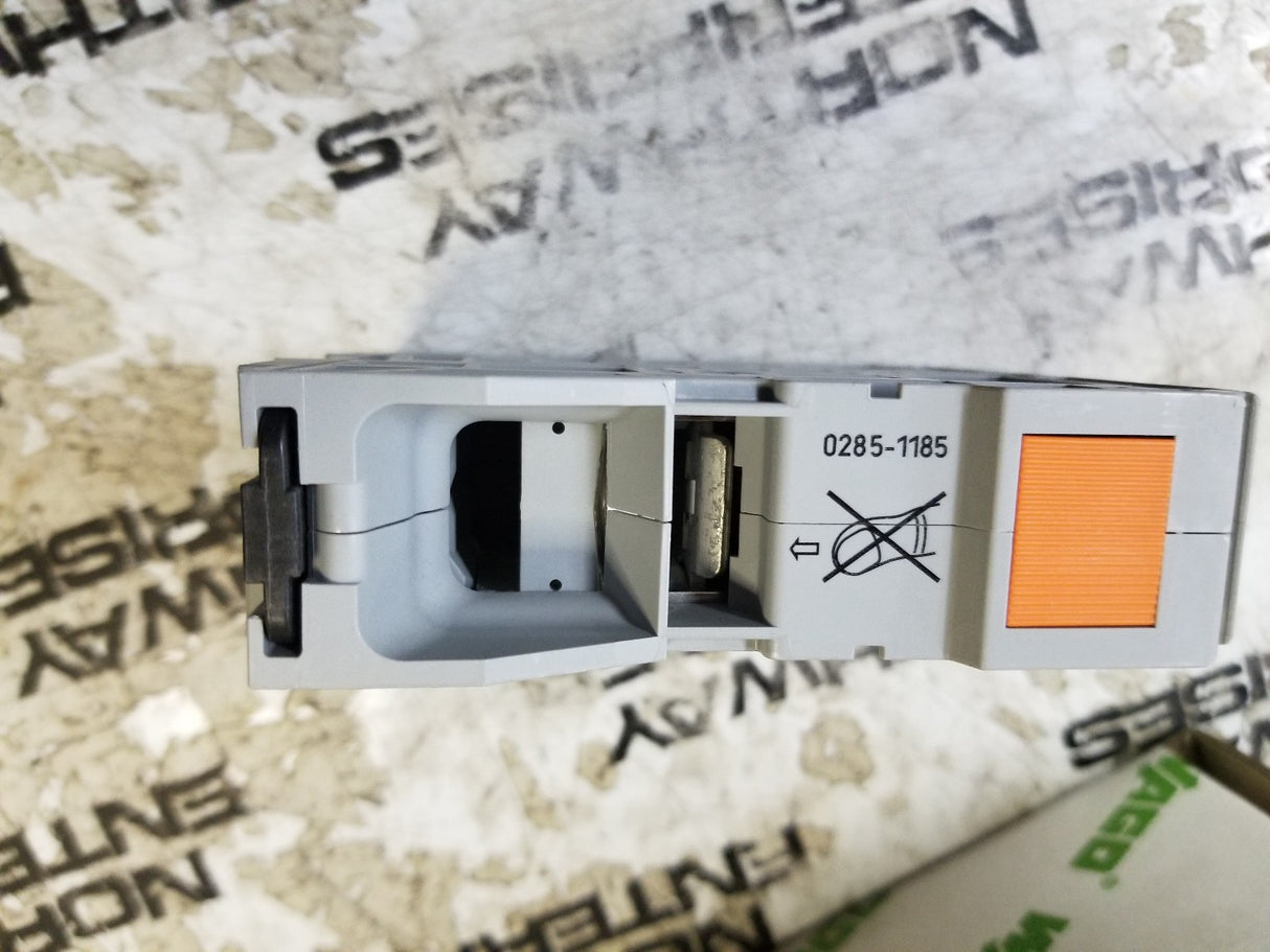 1PC - 285-1185  Feed Through Terminal Block, Grey, 2 Conductor 0285-1185