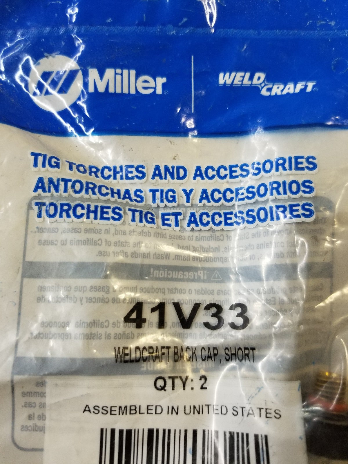 LOT OF 9 BAGS - 41V33 MILLER FOR USE WITH A-125 SERIES, W-250 SERIES