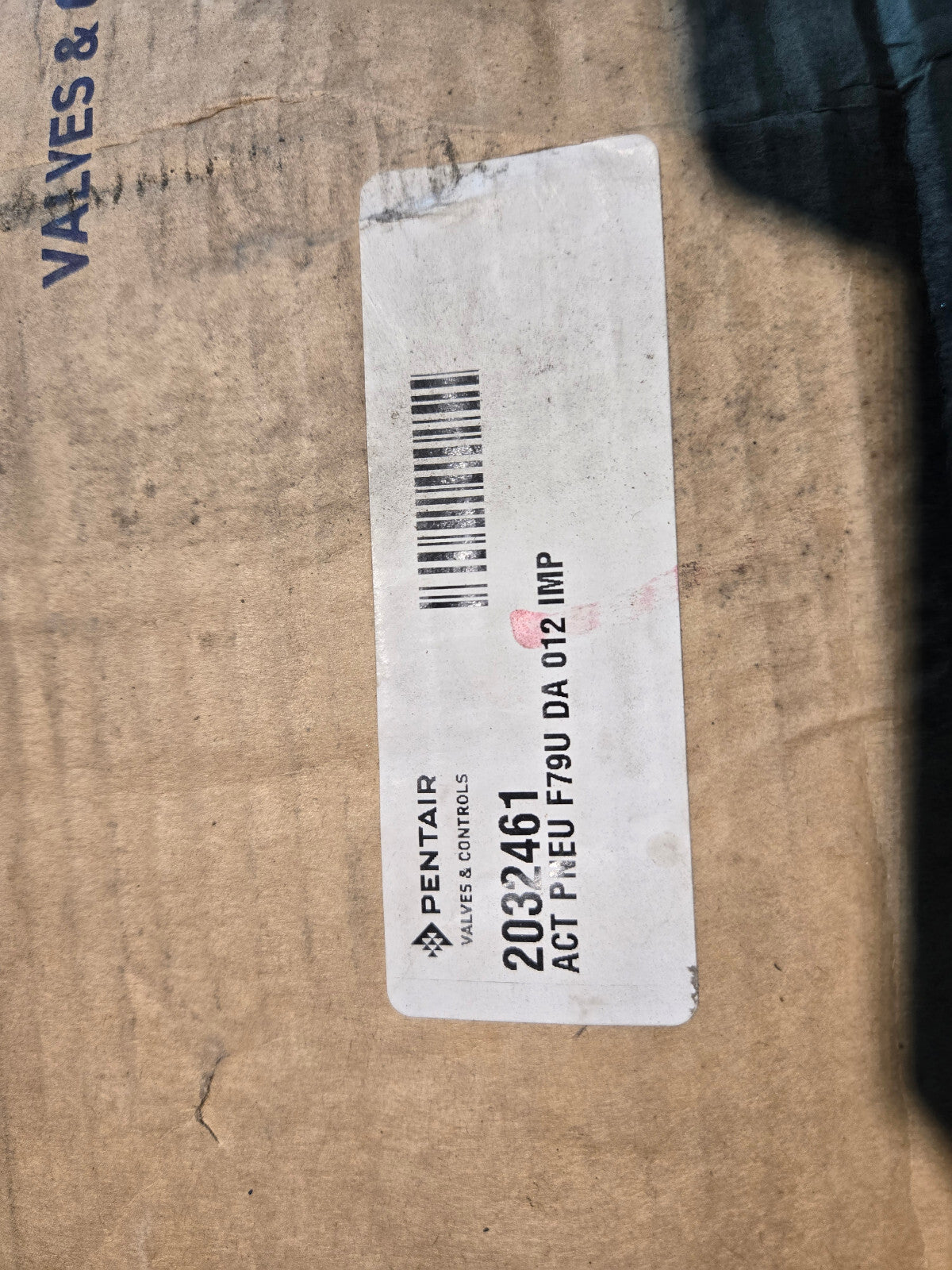 F79U012 PENTAIR KEYSTONE VALVE SN7314 PNEUMATIC ACTUATOR F79U-024