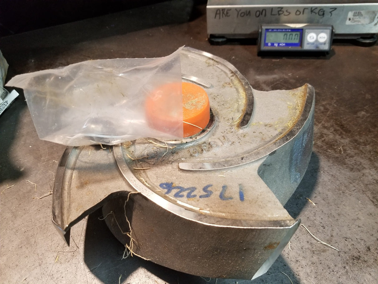 0D02490A02 1203 3196xlt 8x10-13 Stainless 5-vane Pump Impeller 12-3/8in Od