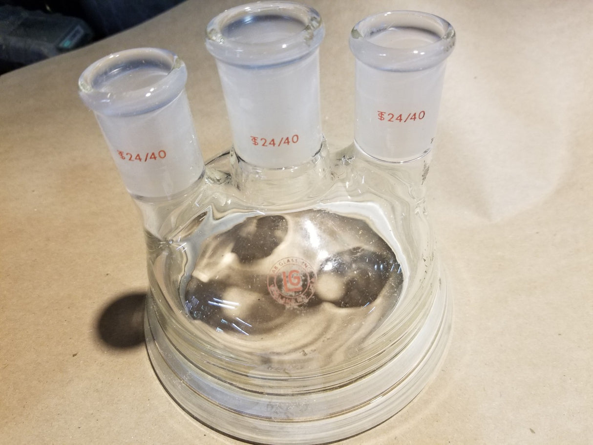 24/40 1000ML Three-Neck Round Bottom 3 Neck Lab Chemistry Reaction Vessel