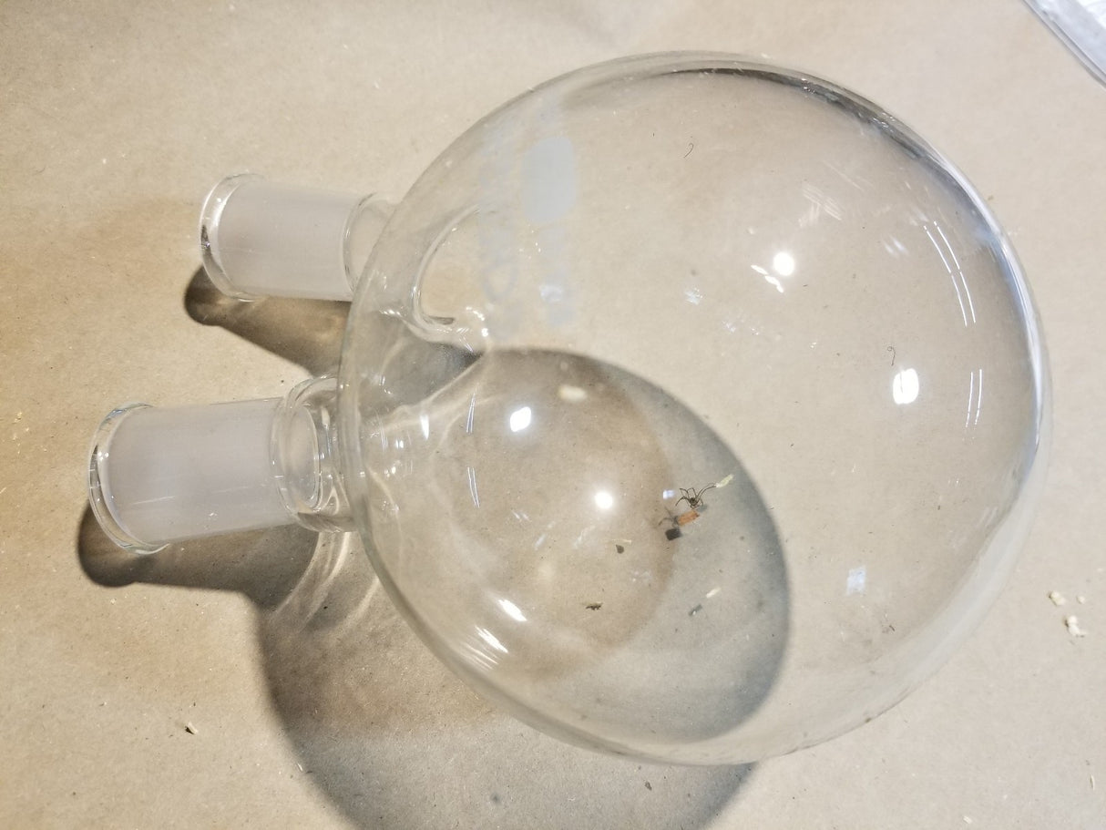 CHEMGLASS 1000mL 2-Neck Round Bottom Flask 24/40 20° Angled Neck CG-1520-14