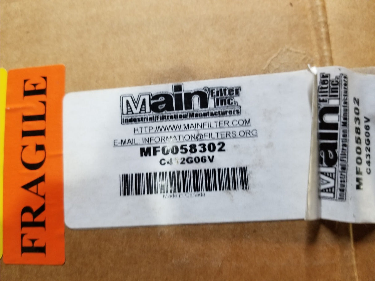 Main Filter MF0058302 Filtrec C432 G06 V Interchange Hydraulic Filter