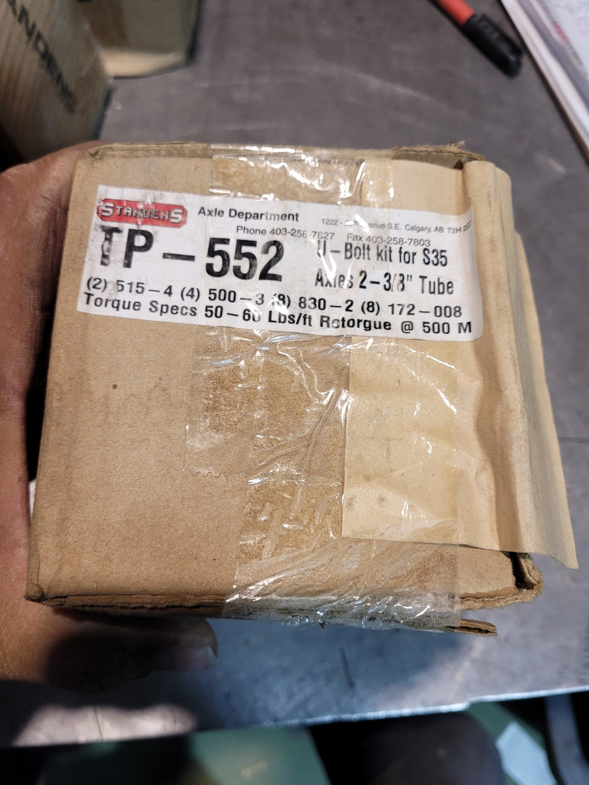 Suspension, 5/8 x 5 x 11 U Bolt Kit 3 SPG 10K TP-560