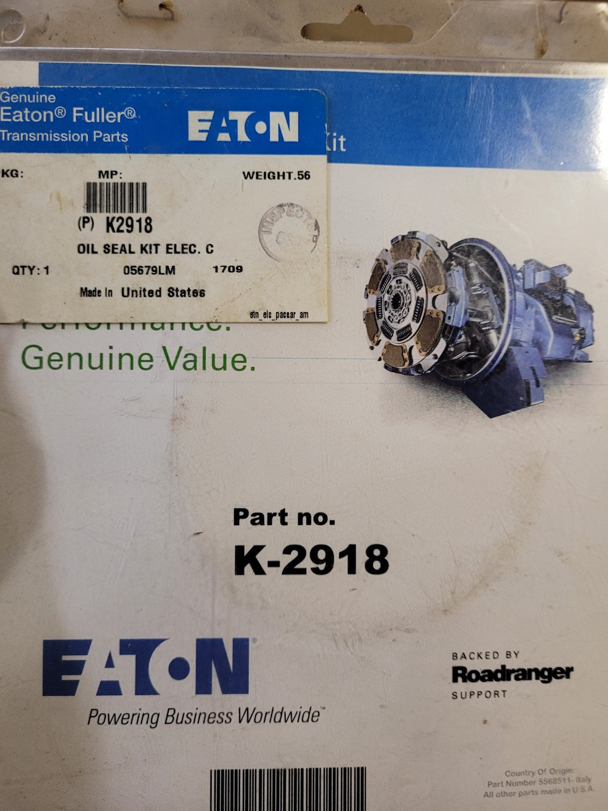 Eaton Fuller OEM K-2918 K2918 Transmission Rear Output Seal Kit