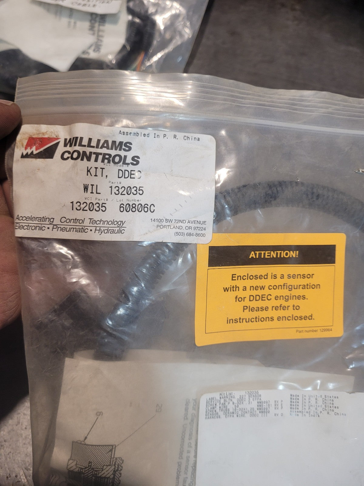 132035-60806C  132035 Williams Throttle Position Sensor Kit 3948906, 3919788