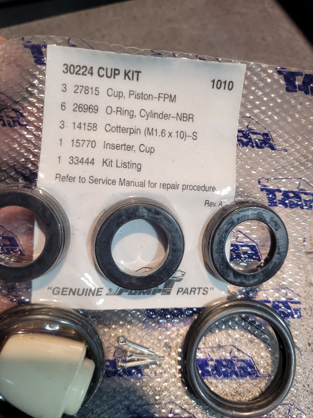 Cat Pump 30224 Cup Kit Cat Pumps Models 1010, 1011, 1025
