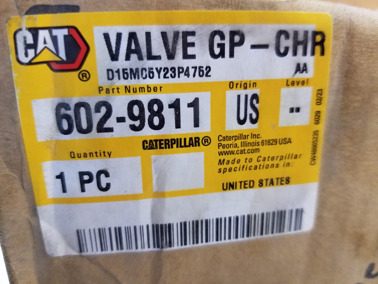 602-9811 CATERPILLAR Accumulator Charging Valve 6029811