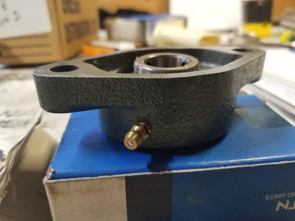 FL204D1 Flange-Mount Housing - Two-Bolt Flange, Solid Housing, Cast Iron, Uncoat