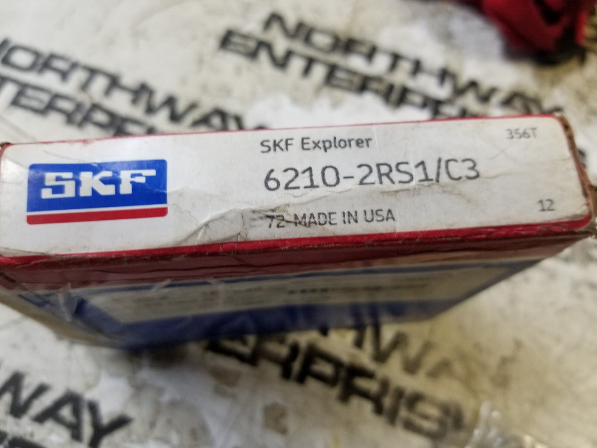 SKF 6210-2RSI/C3 Straight Bore, 50 mm ID, 90 mm OD, 20 mm Width, Double Sealed