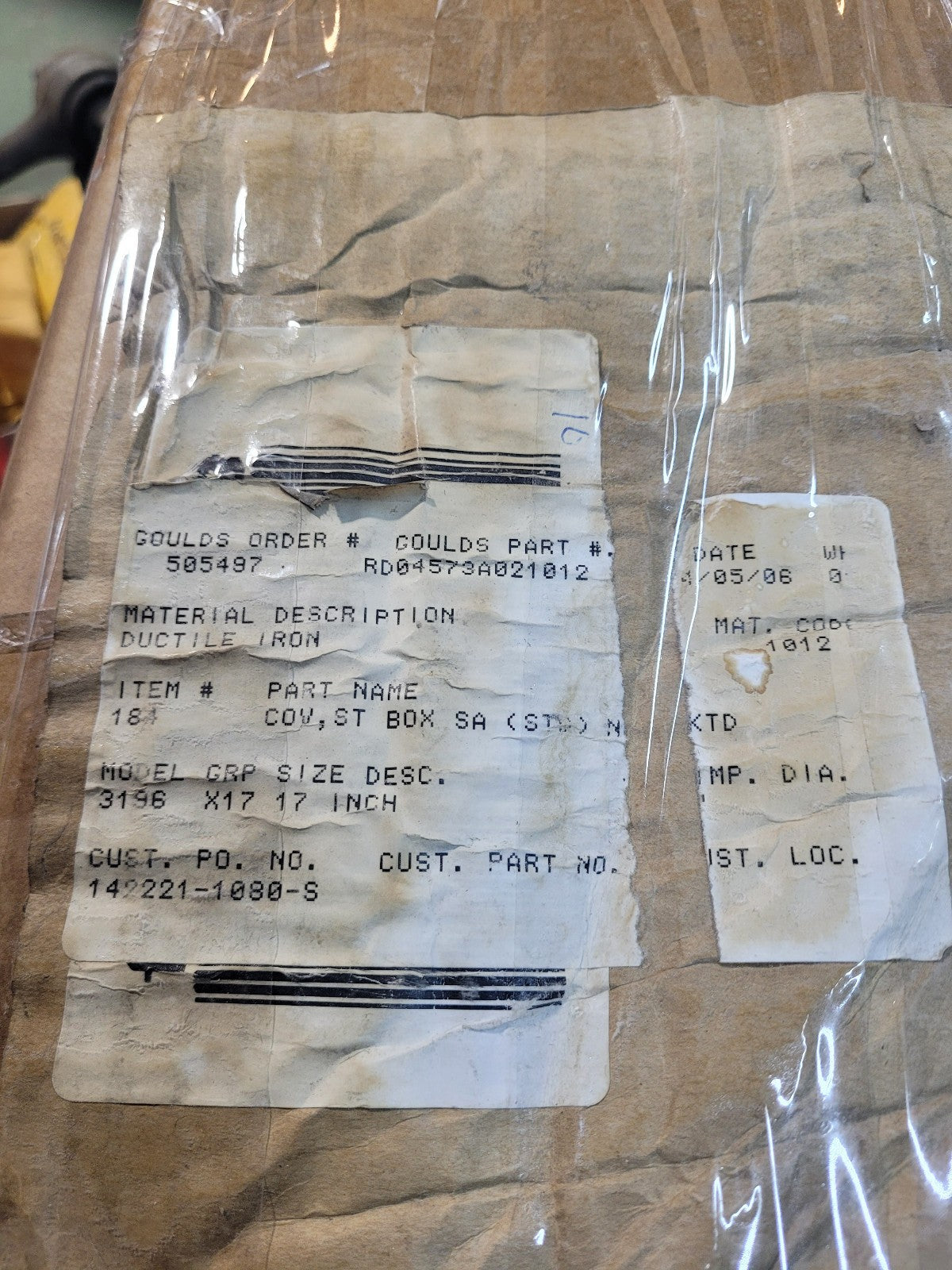 RD04573A021012 GOULDS COV, ST BOX SA (STD) 3196 X17 17 INCH