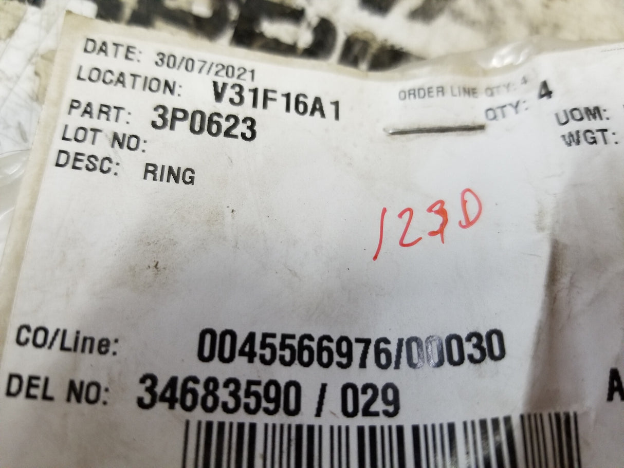LOT OF 4PC - Caterpillar 3P-0623: 48.03mm Internal Diameter Thrust Ring